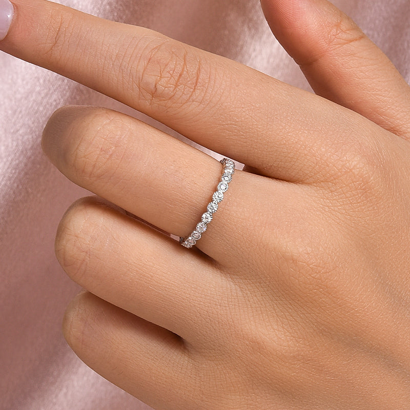 0.5Ct Moissanite Pave Wedding Band