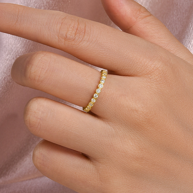 0.5Ct Moissanite Pave Wedding Band
