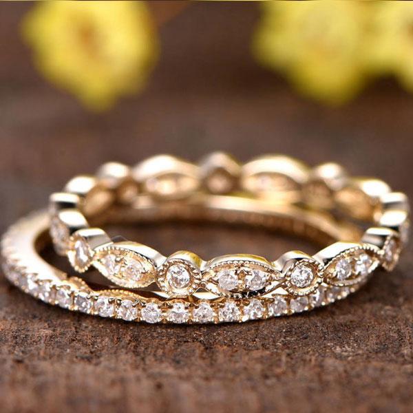 1.2 Carat Round Cut Diamond Wedding Band - Sterling Silver