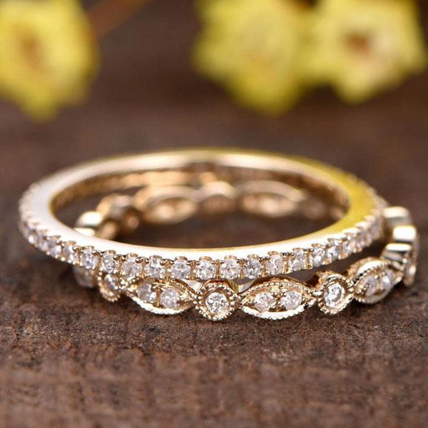1.2 Carat Round Cut Diamond Wedding Band - Sterling Silver