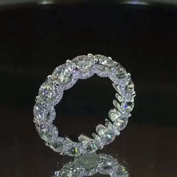 5.0 Carat Simulated Diamond Wedding Band in 925 Silver