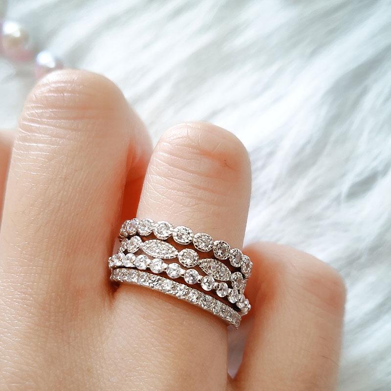 Eternal Sparkle Diamond Band (2.0ct) - Sterling Silver & White Gold