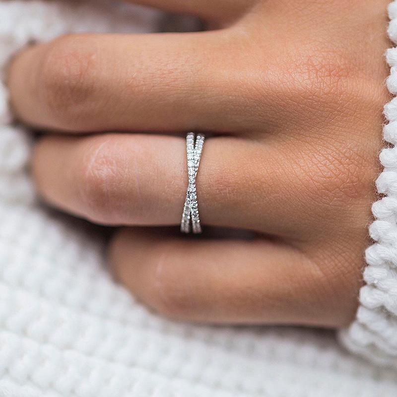 925 Silver White Gold Plated 2ct Round Diamond Ring