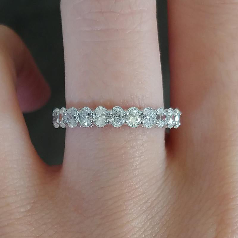 Eternal Love Wedding Band - 9.5Ct Simulated Diamonds, Sterling Silver