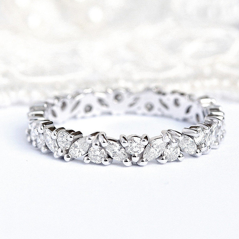 2.0 Carat Simulated Diamond Band in 18K Gold-Plated Sterling Silver