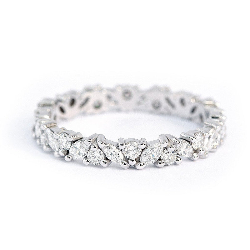 2.0 Carat Simulated Diamond Band in 18K Gold-Plated Sterling Silver