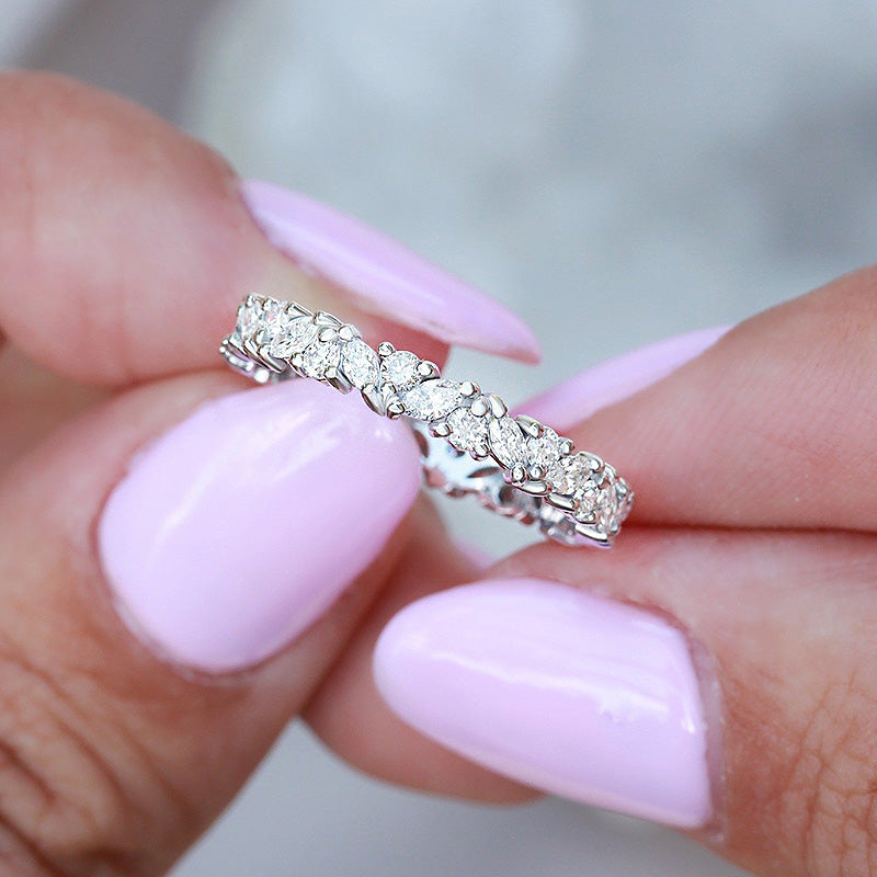 2.0 Carat Simulated Diamond Band in 18K Gold-Plated Sterling Silver
