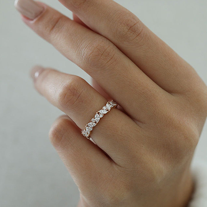 2.0 Carat Simulated Diamond Band in 18K Gold-Plated Sterling Silver