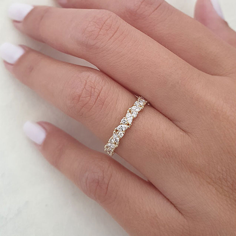 2.0 Carat Simulated Diamond Band in 18K Gold-Plated Sterling Silver