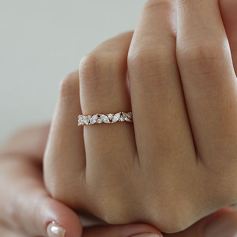 2.0 Carat Simulated Diamond Band in 18K Gold-Plated Sterling Silver