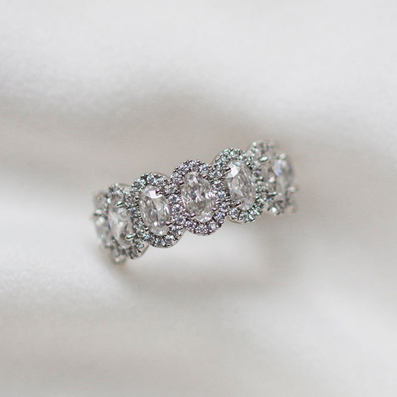 Eternal Love Wedding Band - 9.5Ct Simulated Diamonds, Sterling Silver