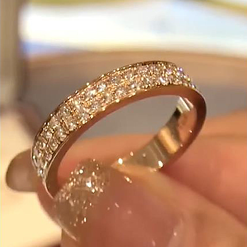 1.0ct Round Cut Simulated Diamond Wedding Band - Rose/Yellow/White Gold