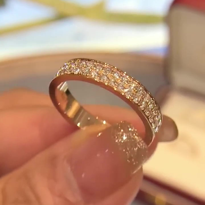 1.0ct Round Cut Simulated Diamond Wedding Band - Rose/Yellow/White Gold
