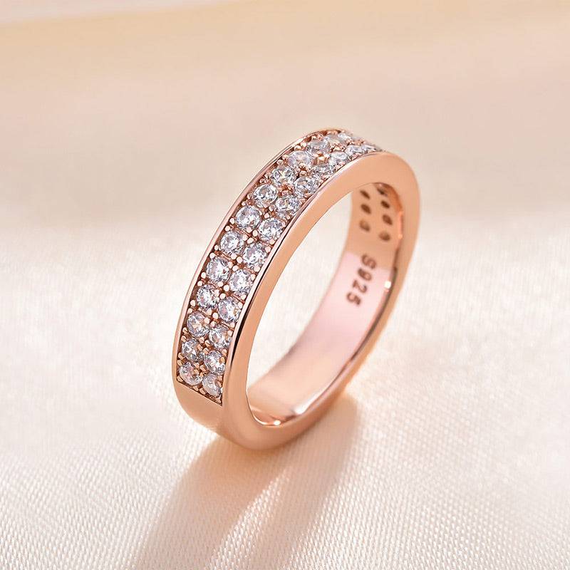 1.0ct Round Cut Simulated Diamond Wedding Band - Rose/Yellow/White Gold