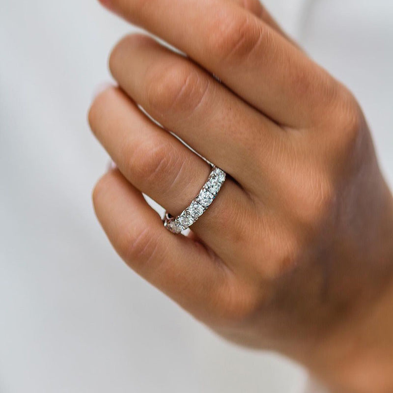 4.3Ct Round Cut Wedding Band - 925 Silver White Gold Plated
