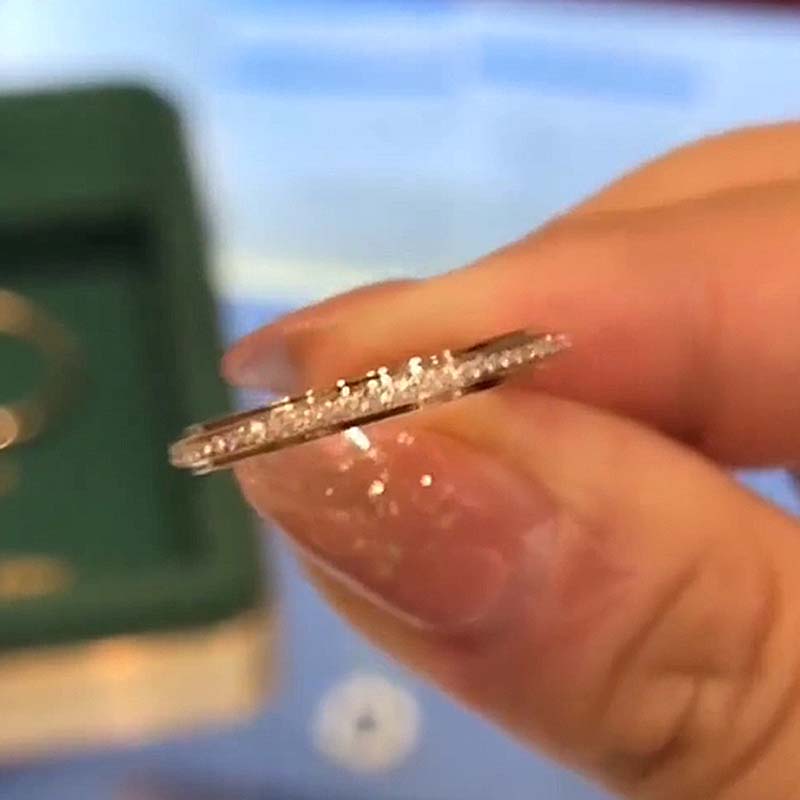 925 Silver Gold Plated 0.36ct Round Diamond Band