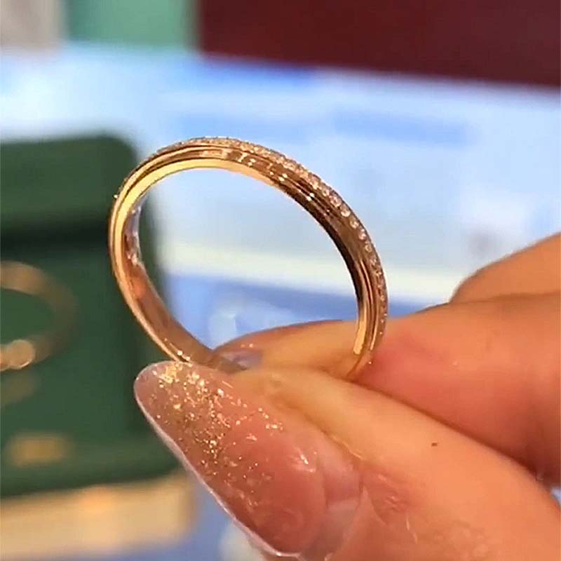 925 Silver Gold Plated 0.36ct Round Diamond Band
