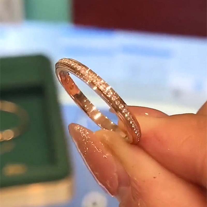 925 Silver Gold Plated 0.36ct Round Diamond Band