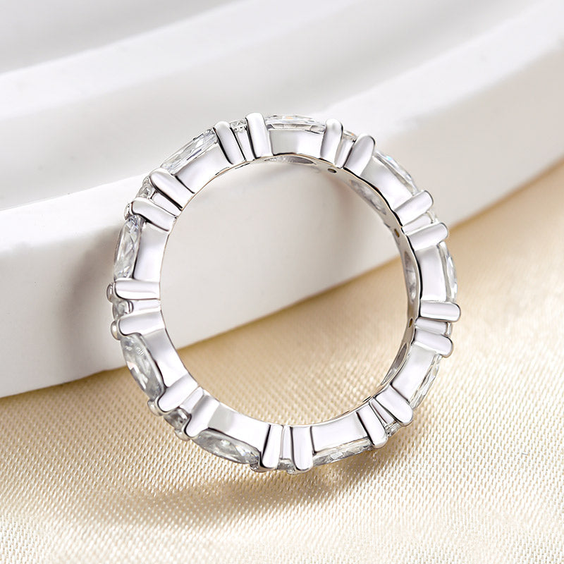 925 Silver Two-Tone 2.5ct Oval Diamond Wedding Band