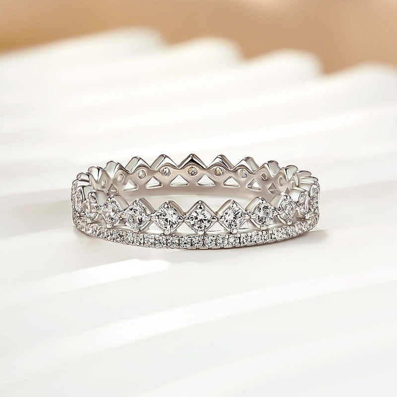 1.3Ct Round Cut Simulated Diamond Sterling Silver Ring
