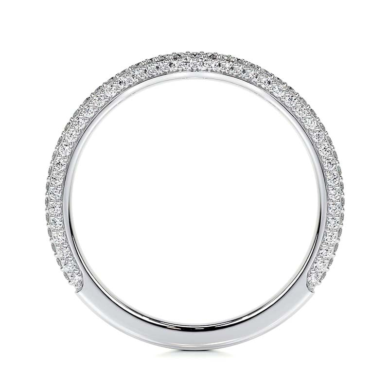 1.0Ct Diamond Eternity Band - 925 Silver 18K White Gold Plated