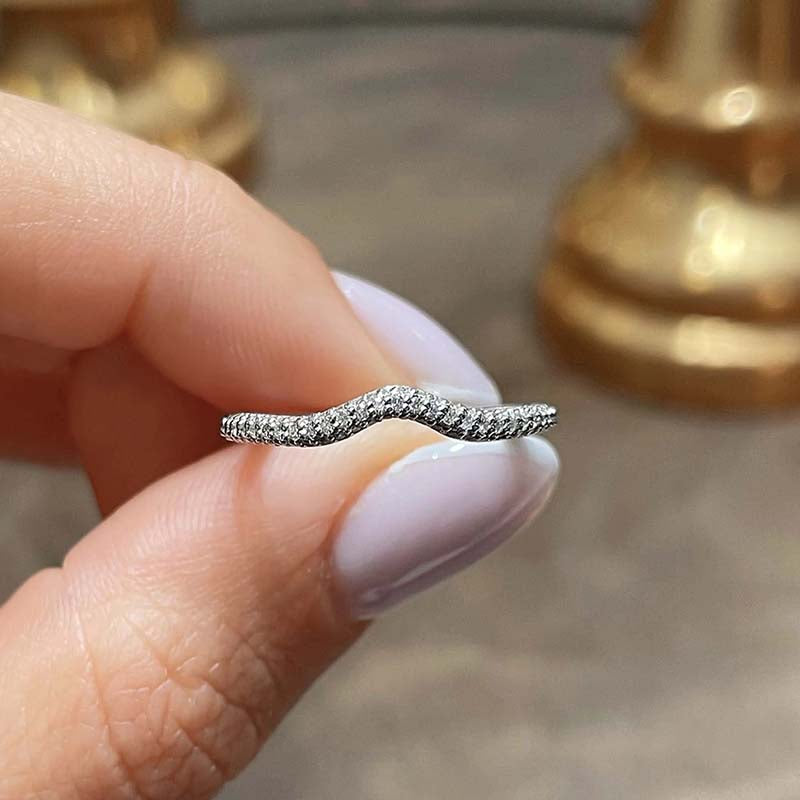 1.0Ct Diamond Eternity Band - 925 Silver 18K White Gold Plated