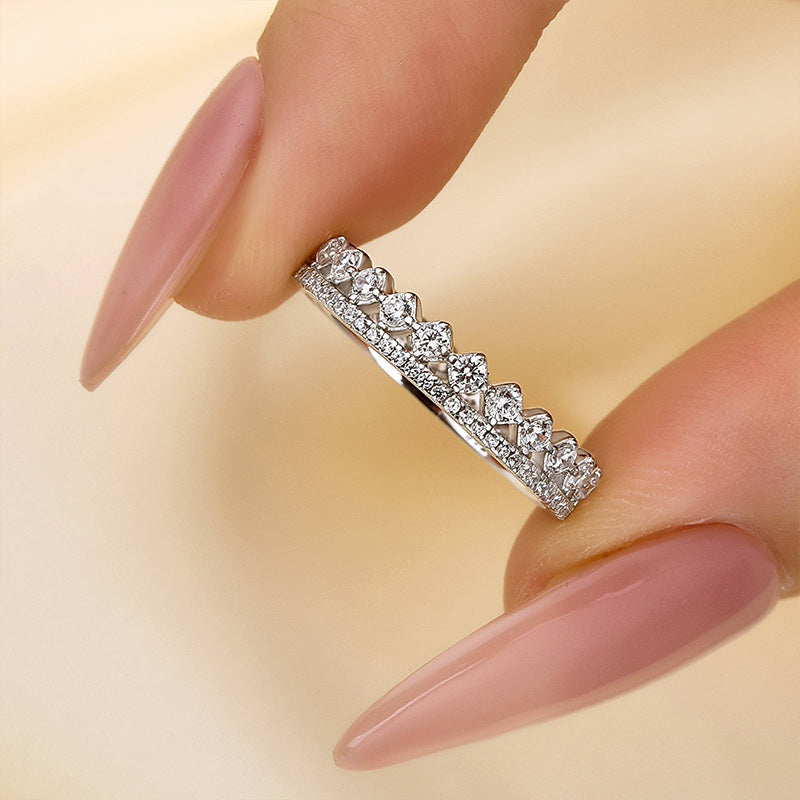 1.3Ct Round Cut Simulated Diamond Sterling Silver Ring