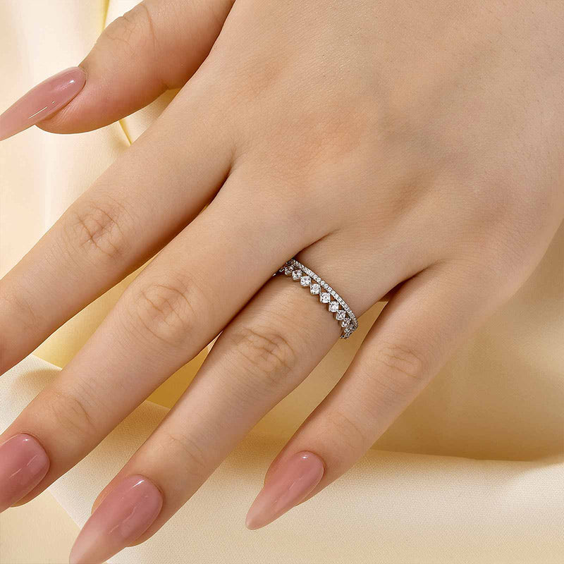 1.3Ct Round Cut Simulated Diamond Sterling Silver Ring