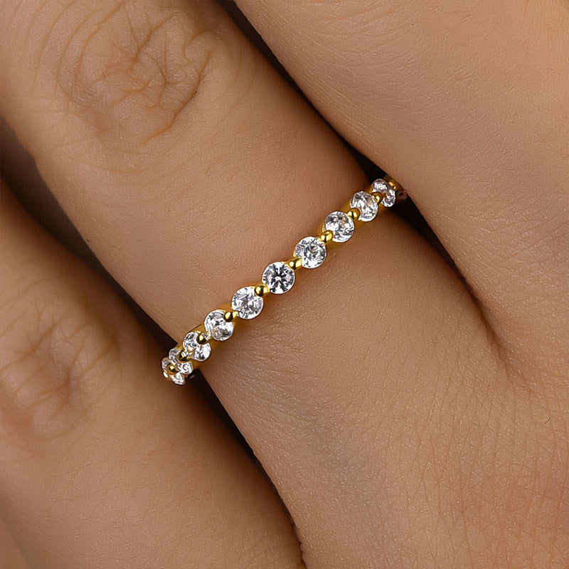 925 Silver Two-Tone 1ct Round Diamond Wedding Band