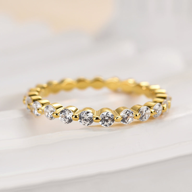 925 Silver Two-Tone 1ct Round Diamond Wedding Band