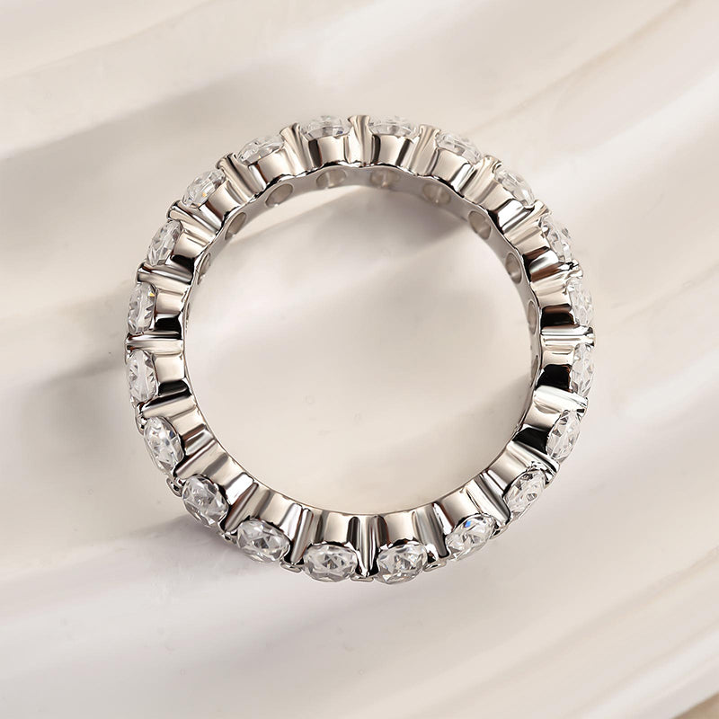 6.5Ct Oval Cut Diamond Band 925 Silver Three Gold Options