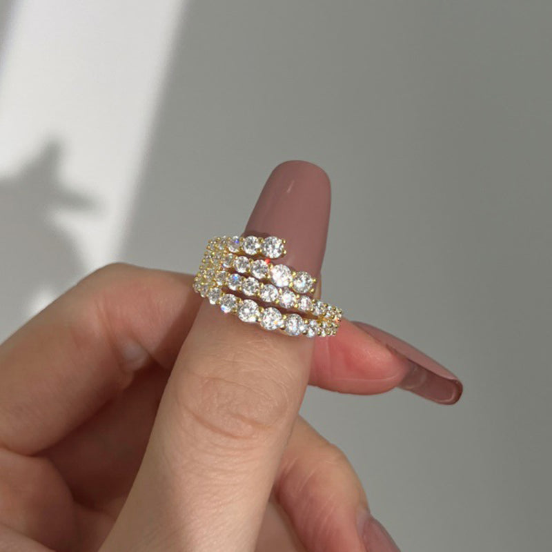 925 Silver Two-Tone 2ct Round Diamond Wedding Band