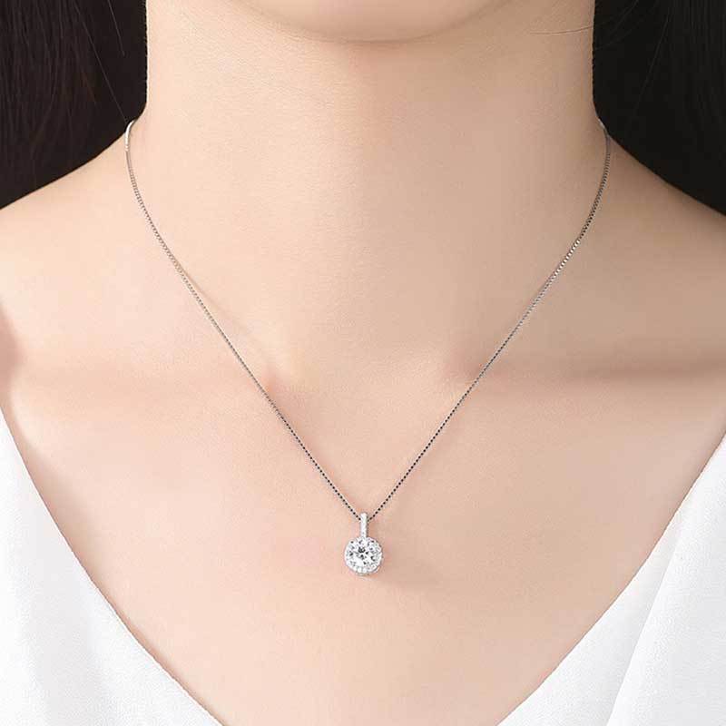 Timeless Round Cut Simulated Diamond Pendant Necklace