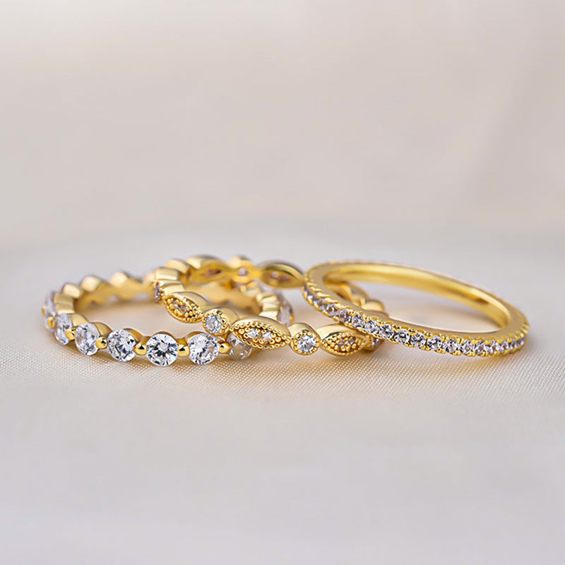Timeless Wedding Band Set - 925 Silver, 2.0ct Sona Simulated Diamonds