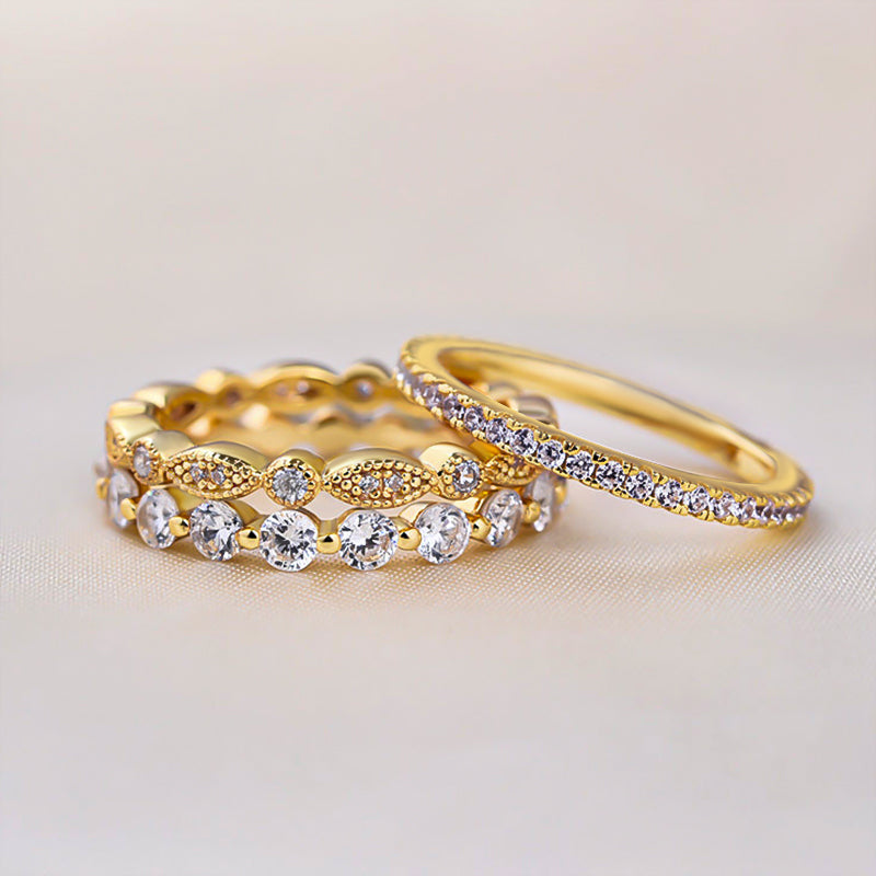 Timeless Wedding Band Set - 925 Silver, 2.0ct Sona Simulated Diamonds