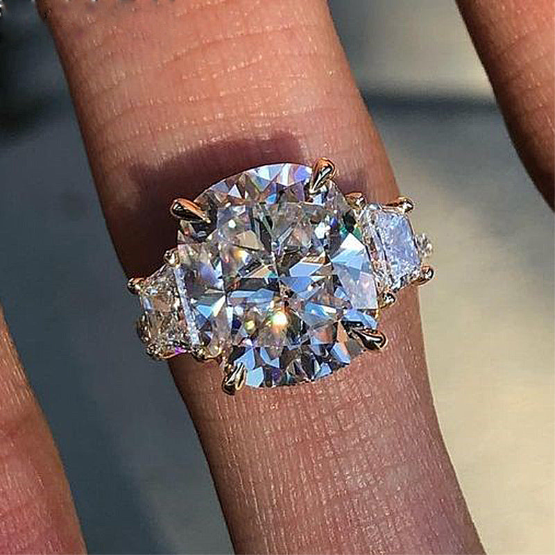 Majestic 7.0ct Cushion Cut Three-Stone Ring