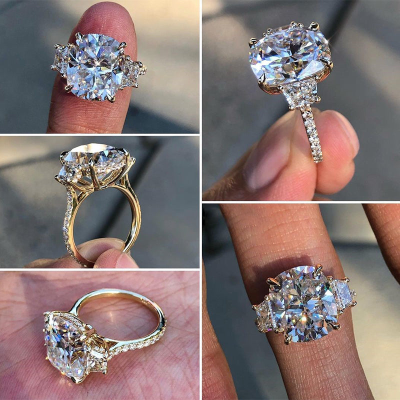 Majestic 7.0ct Cushion Cut Three-Stone Ring