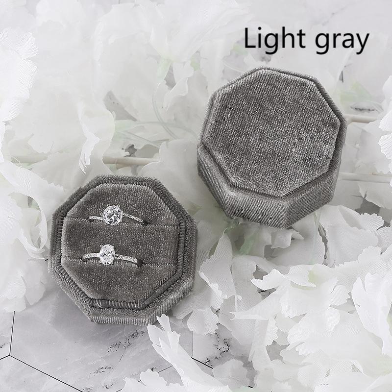 Octagonal flannel jewelry box Premium ring box