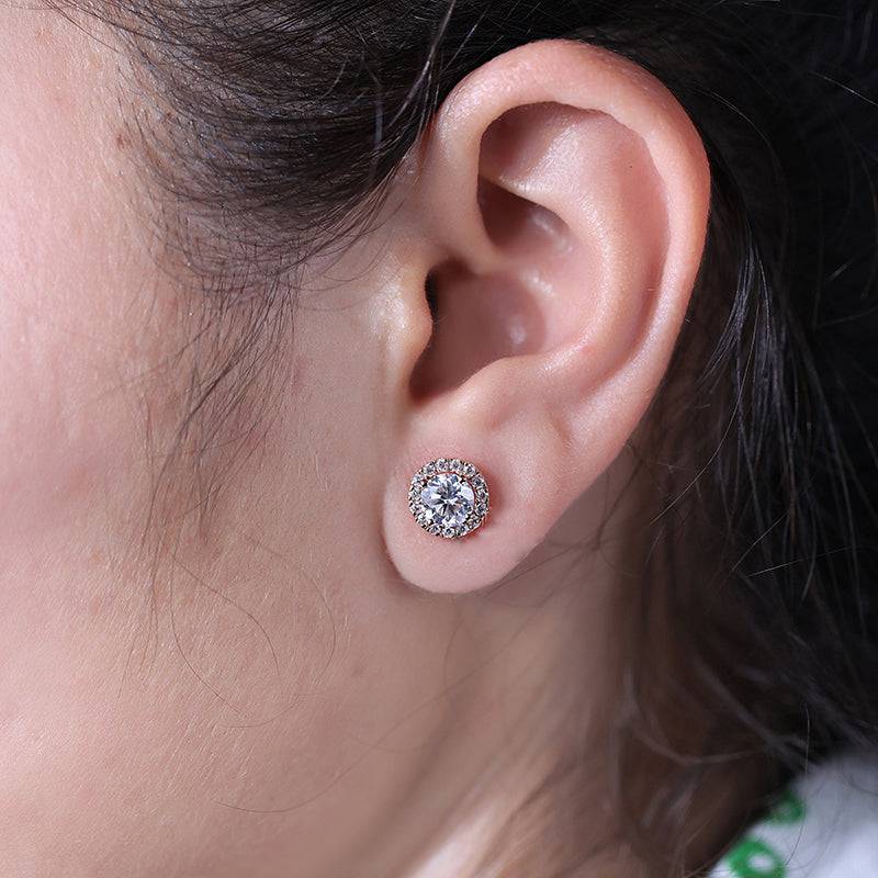 1.25 Carat Round Simulated Diamond Earrings in Sterling Silver