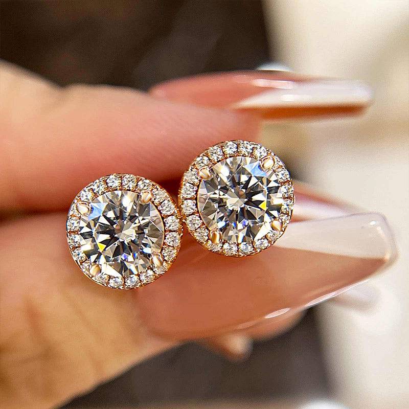 1.25 Carat Round Simulated Diamond Earrings in Sterling Silver