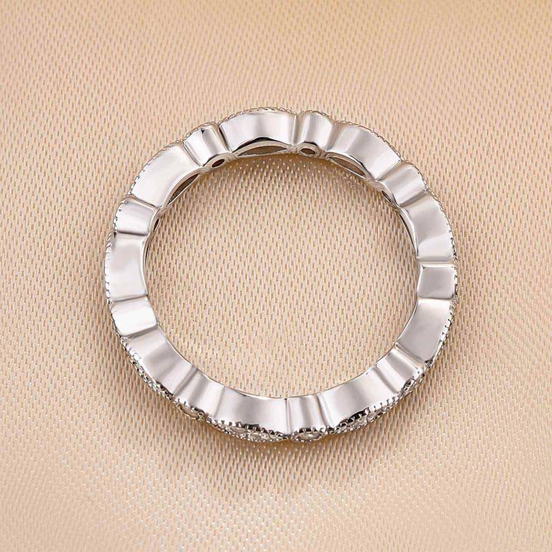 925 Silver Tri-Tone 0.5ct Sona Diamond Wedding Band