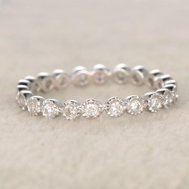 Eternal Sparkle Diamond Band (2.0ct) - Sterling Silver & White Gold