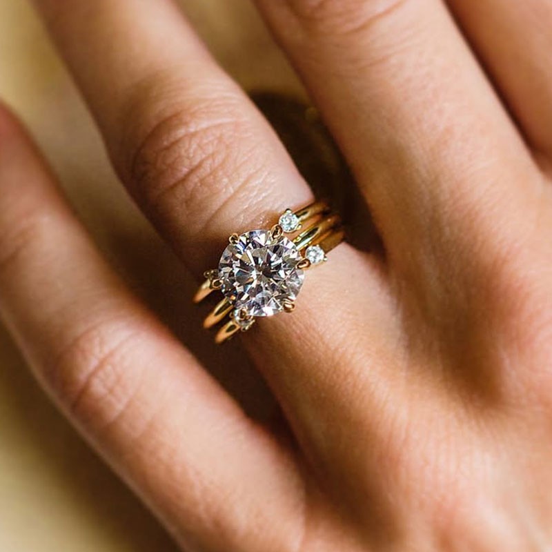 Classic 2.0Ct Round Bridal Set | Open Band Design