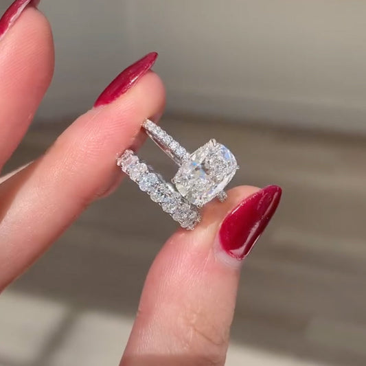 5.5Ct Cushion & 3Ct Oval Diamond Ring