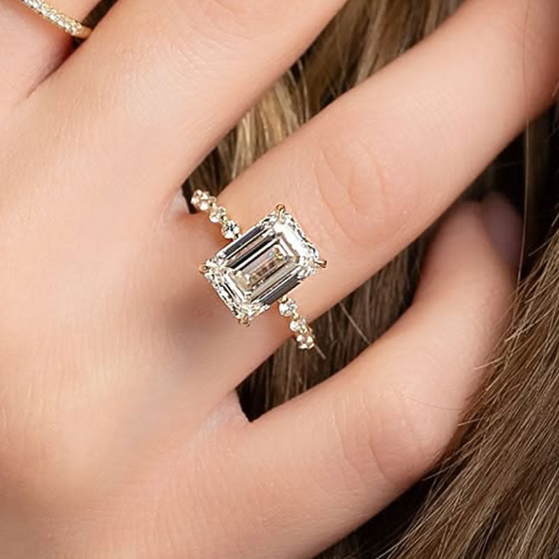 5.0 Carat Emerald Cut Diamond Travel Ring