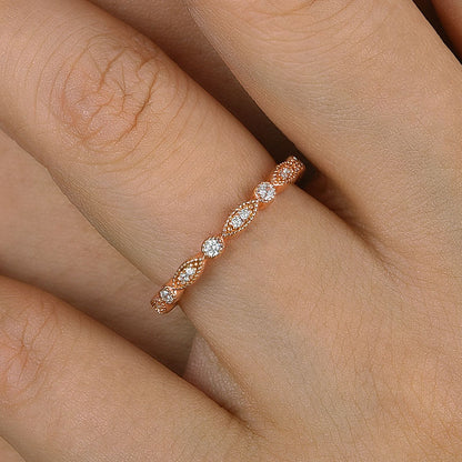 925 Silver Tri-Tone 0.5ct Sona Diamond Wedding Band