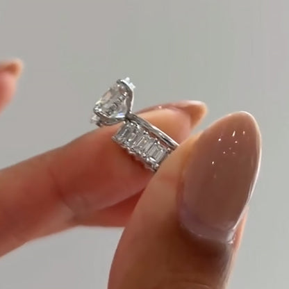 4.5Ct Oval & 2.5Ct Emerald Cut Diamond Ring