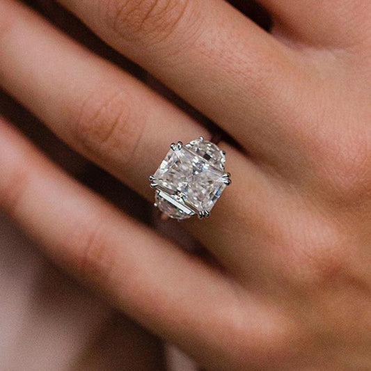 5 Carat Radiant Cut Three Stone Engagement Ring