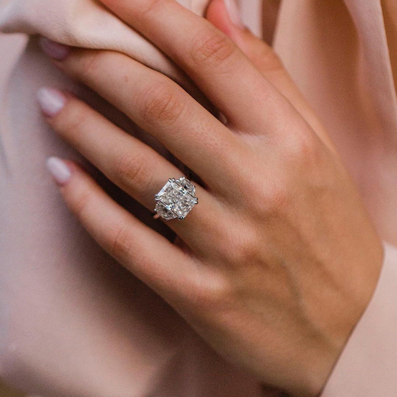 5 Carat Radiant Cut Three Stone Engagement Ring
