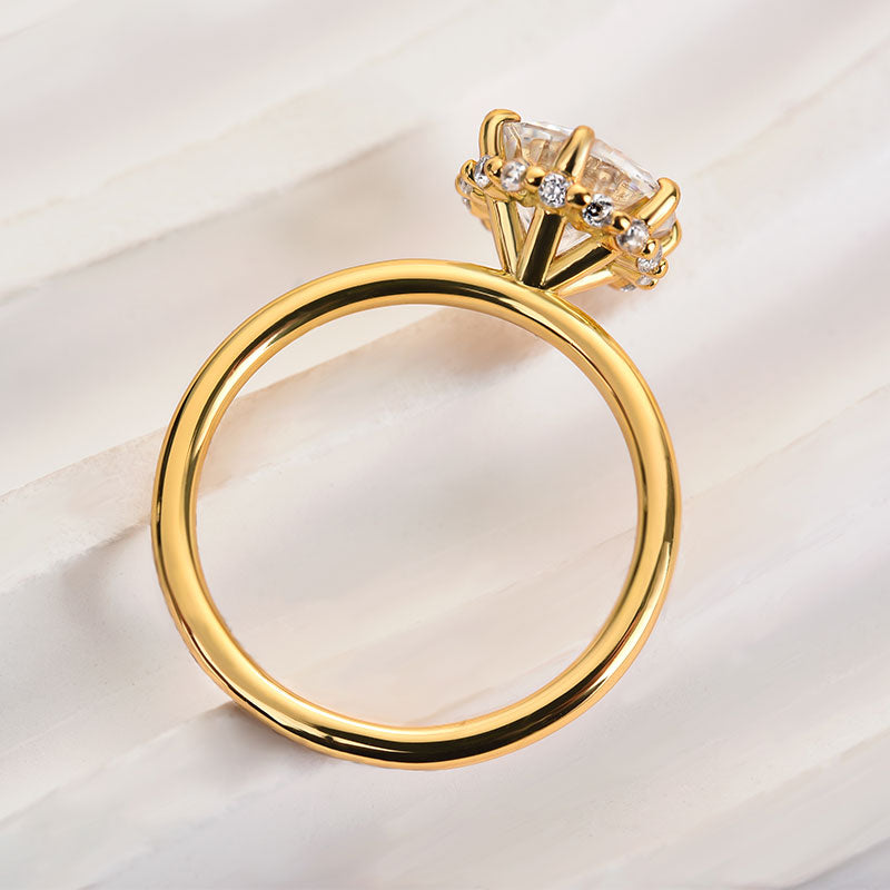 2.0ct Round Moissanite Gold Engagement Ring